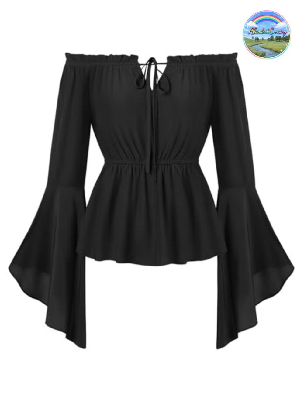 Renaissance Peasant Blouse Off Shoulder Bell Sleeve Top